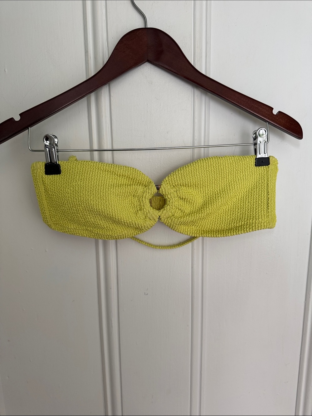 J. Crew Scrunchie ring bandeau bikini top